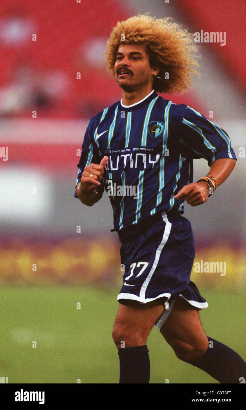 American Soccer - MLS - Tampa Bay mutiny / San Jose Clash.Carlos Valderrama, mutinerie de la baie de Tampa Banque D'Images