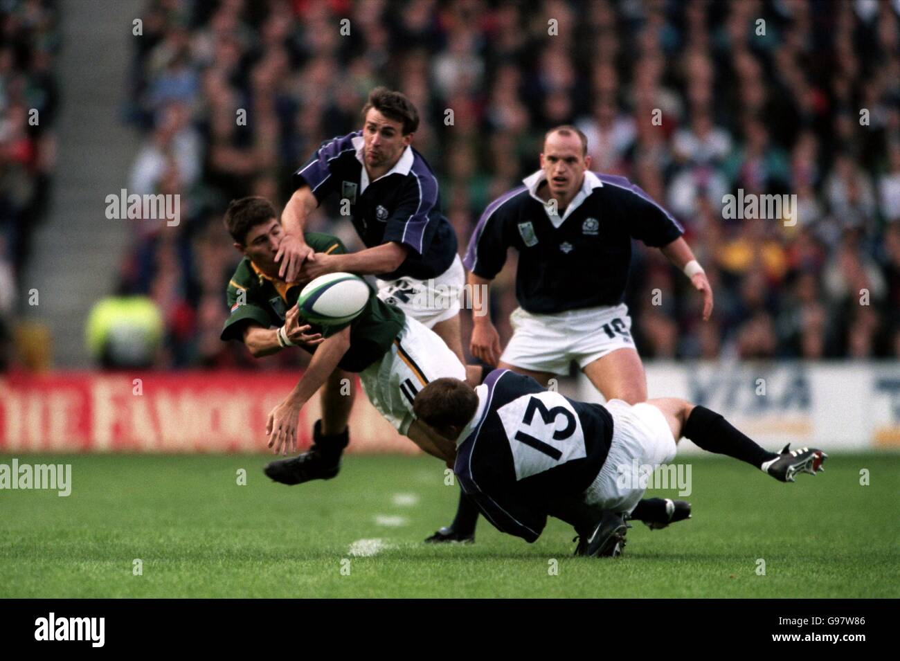 Rugby Union - Coupe du Monde de Rugby 99 - UNE PISCINE - Ecosse v Afrique du Sud Banque D'Images