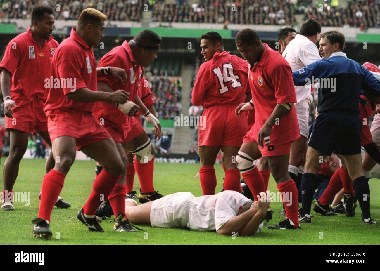 Rugby Union - Coupe du Monde de Rugby 99 - Groupe B - Angleterre v Tonga Banque D'Images