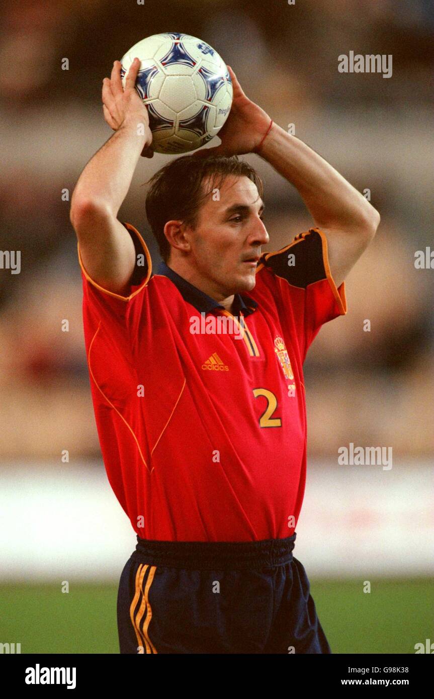Football - amical - Espagne / Argentine. Albert Ferrer, Espagne Banque D'Images