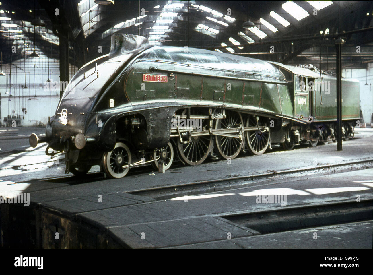 Un autre célèbre moteur de l'époque était un Petit Blongios LNER4 pris ici à la Leeds Holbeck roundhouse. Banque D'Images