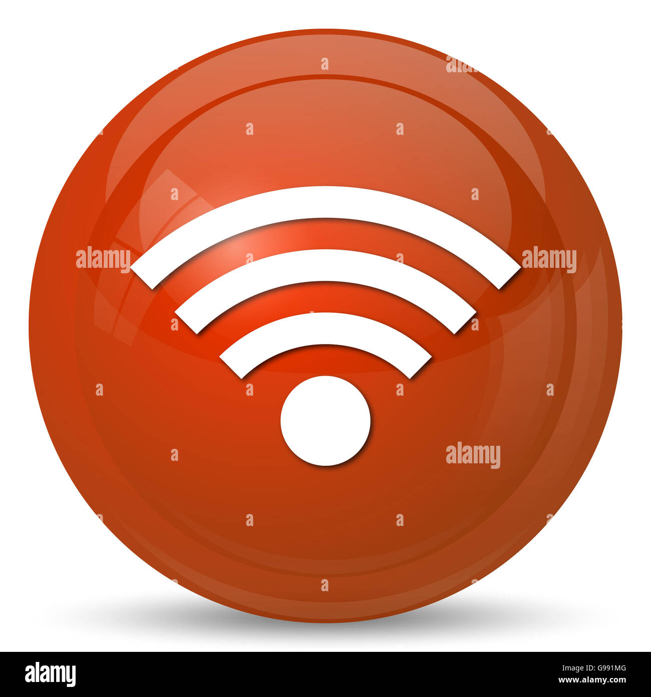 L'icône de connexion sans fil. Bouton Internet sur fond blanc. Banque D'Images