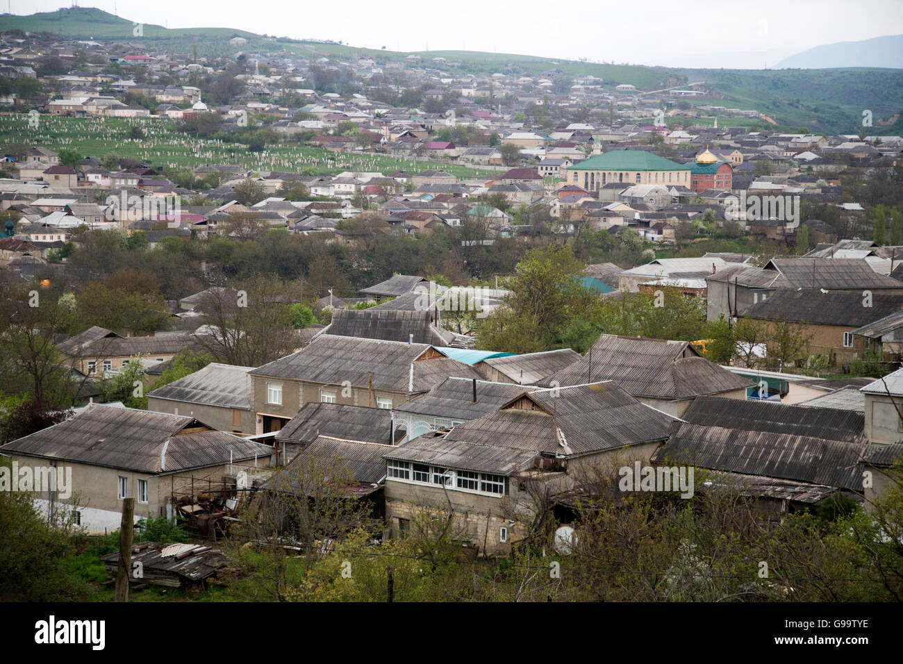 Kazanis est le petit village qui est Kumyks Turcs vivaient dans la région. Cette photo prise haut de la ville, 10 mai 2015. Banque D'Images