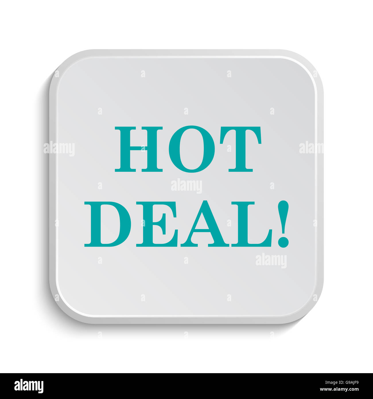 L'icône Hot deal. Bouton Internet sur fond blanc. Banque D'Images
