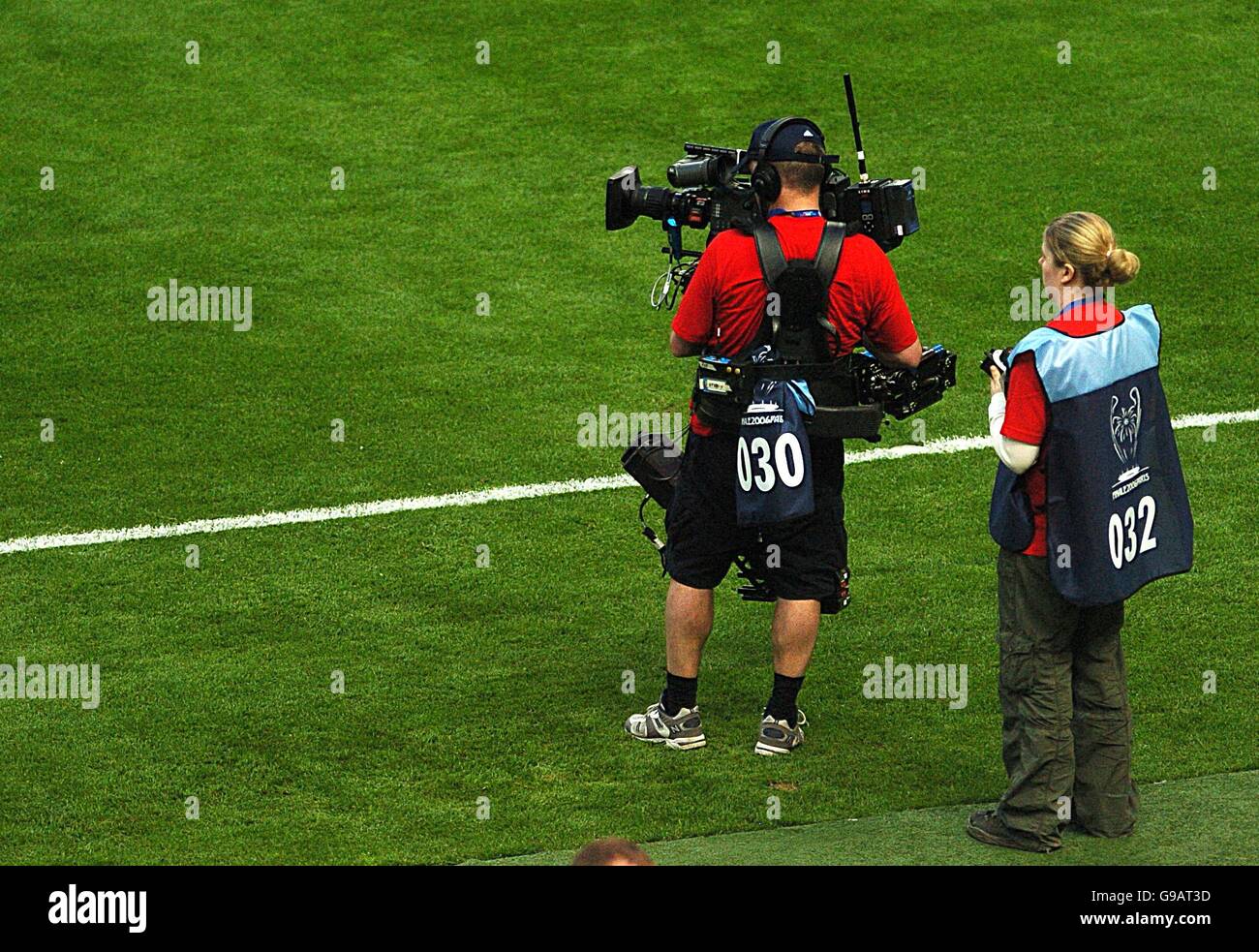 Football - Ligue des champions de l'UEFA - finale - Barcelone / Arsenal - Stade de France. TV/Média Banque D'Images