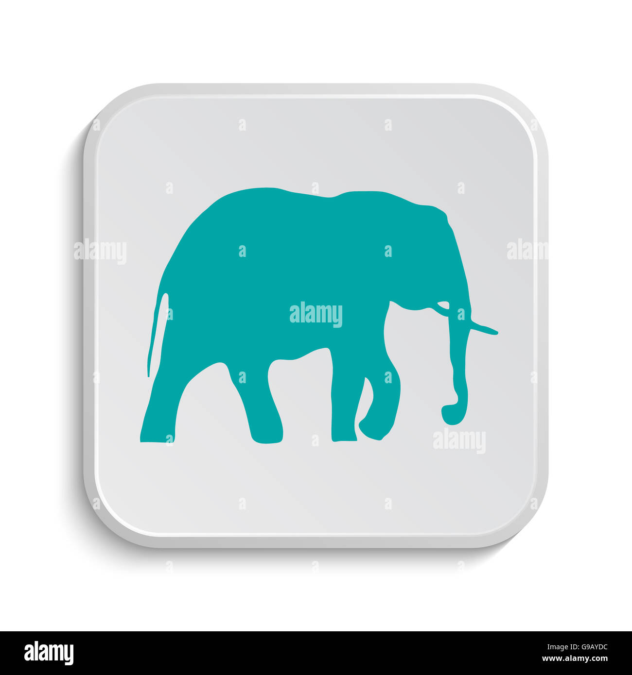 L'icône de l'éléphant. Bouton Internet sur fond blanc. Banque D'Images