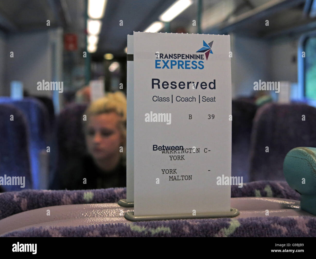 Transpennine Express sur réservation, jusqu'à la gare de York de Liverpool, Angleterre, Royaume-Uni Banque D'Images