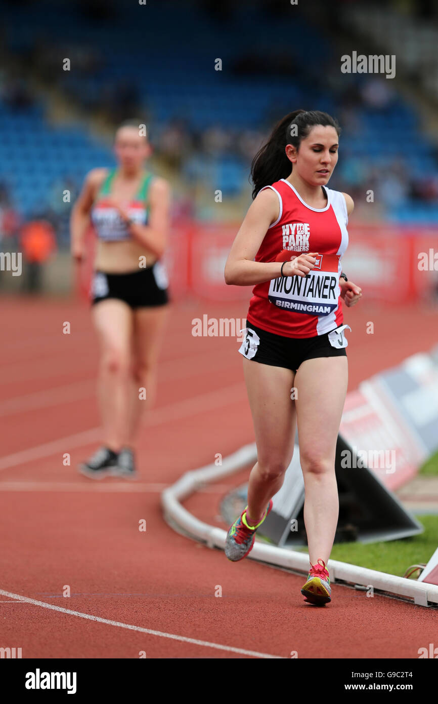 Ester MONTANER, Womens 5000m à pied ; 2016 ; Championnats britannique Alexander Birmingham UK du stade. Banque D'Images