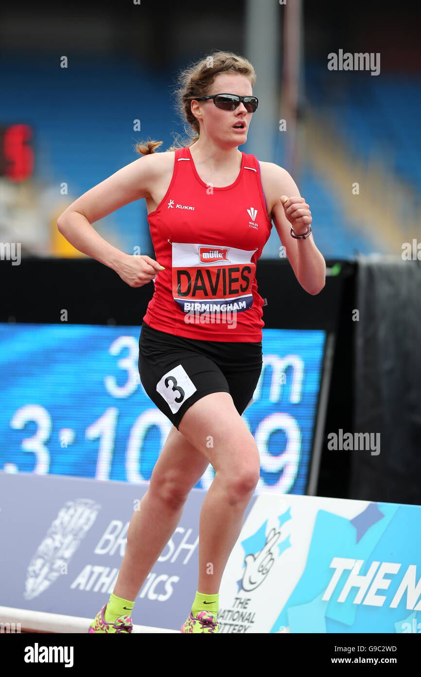 Bethan DAVIES, Womens 5000m à pied ; 2016 ; Championnats britannique Alexander Birmingham UK du stade. Banque D'Images
