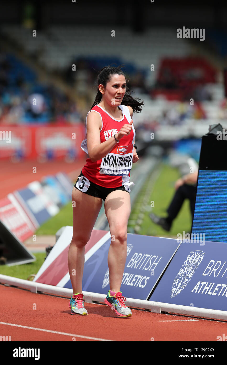 Ester MONTANER, Womens 5000m à pied ; 2016 ; Championnats britannique Alexander Birmingham UK du stade. Banque D'Images