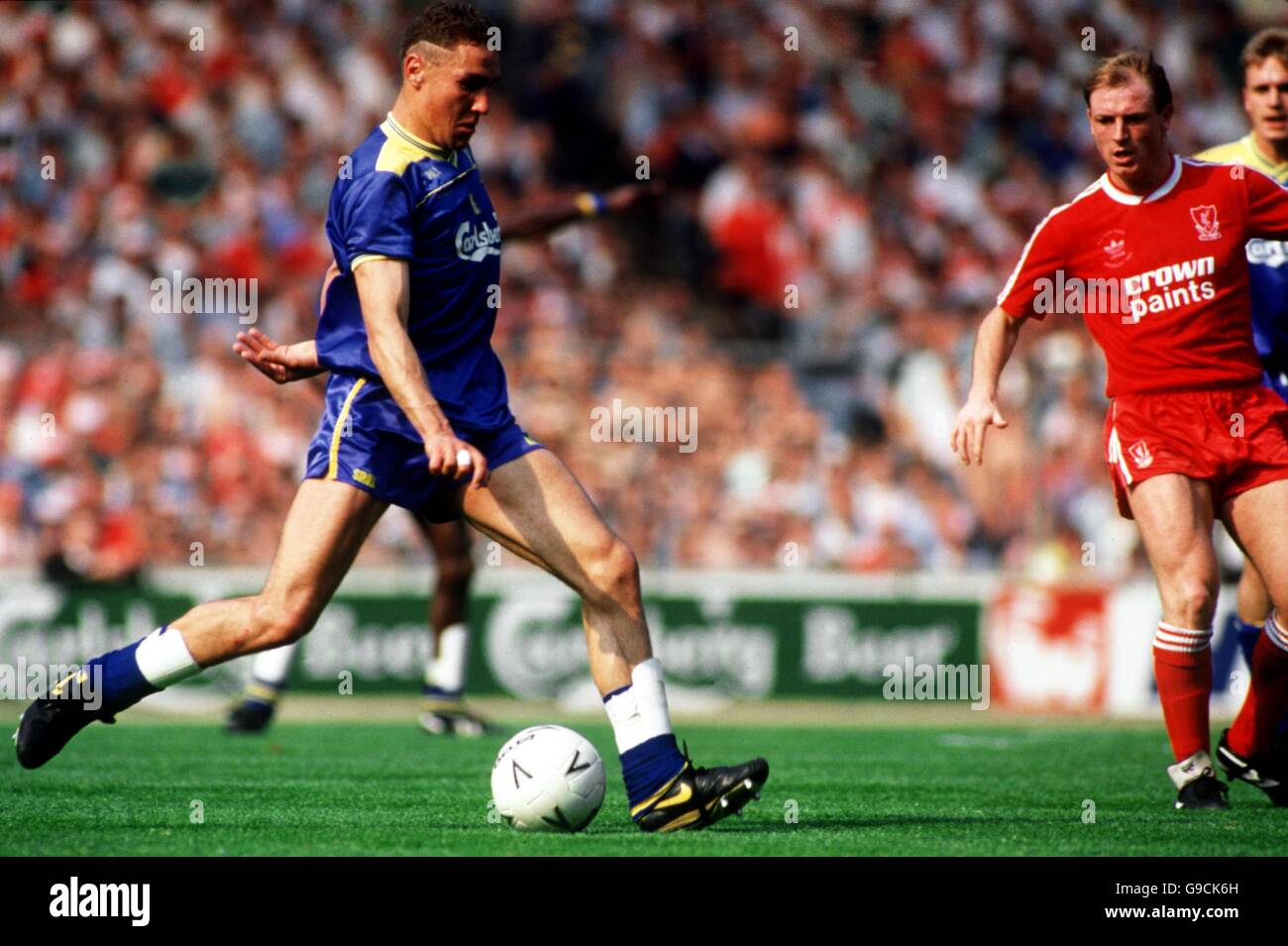Football - finale de la coupe FA - Liverpool et Wimbledon. Vinnie Jones, Wimbledon Banque D'Images