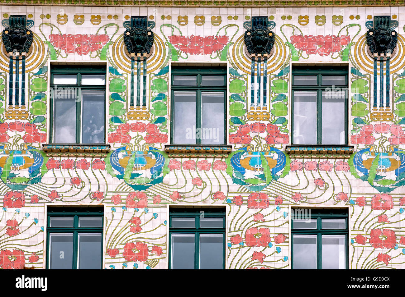 Bâtiment par Otto Wagner en Wienzelle Linke à Vienne Banque D'Images