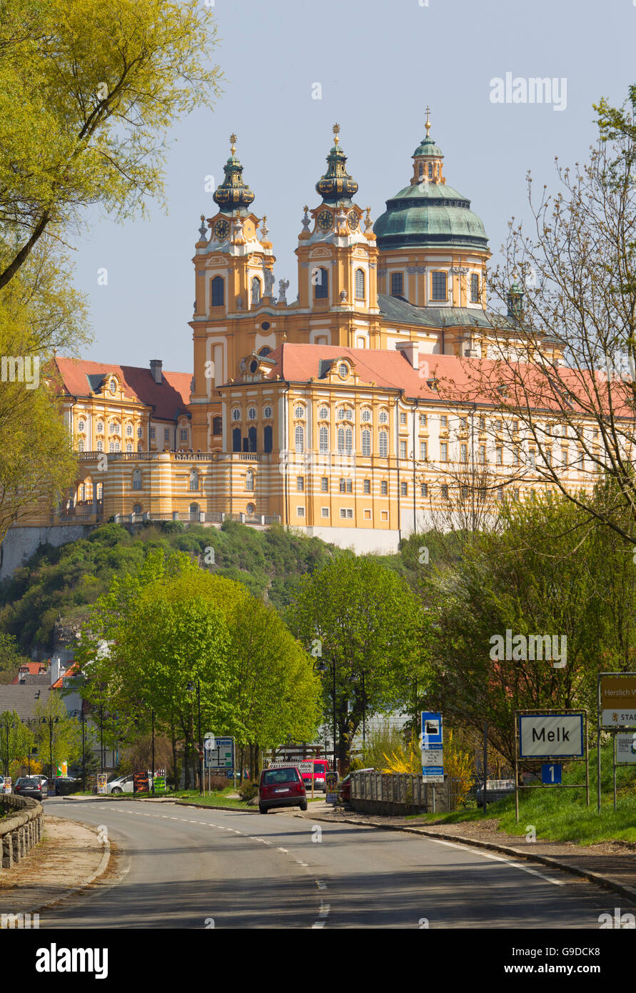 Stift Melk, l'Abbaye de Melk, Melk an der Donau, région de Wachau, Basse Autriche, Autriche, Europe Banque D'Images