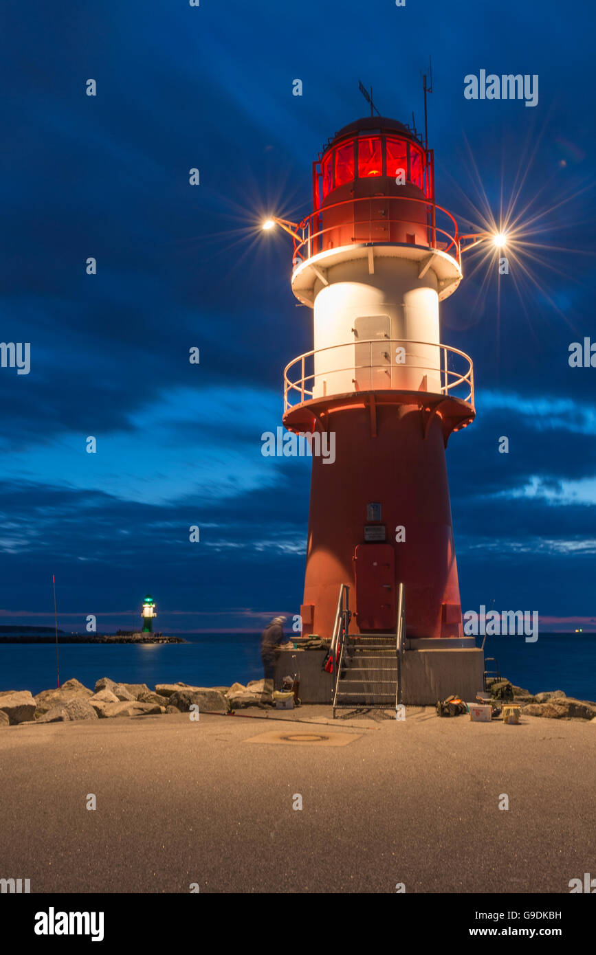 En phare, Rostock Warnemünde - Allemagne Banque D'Images