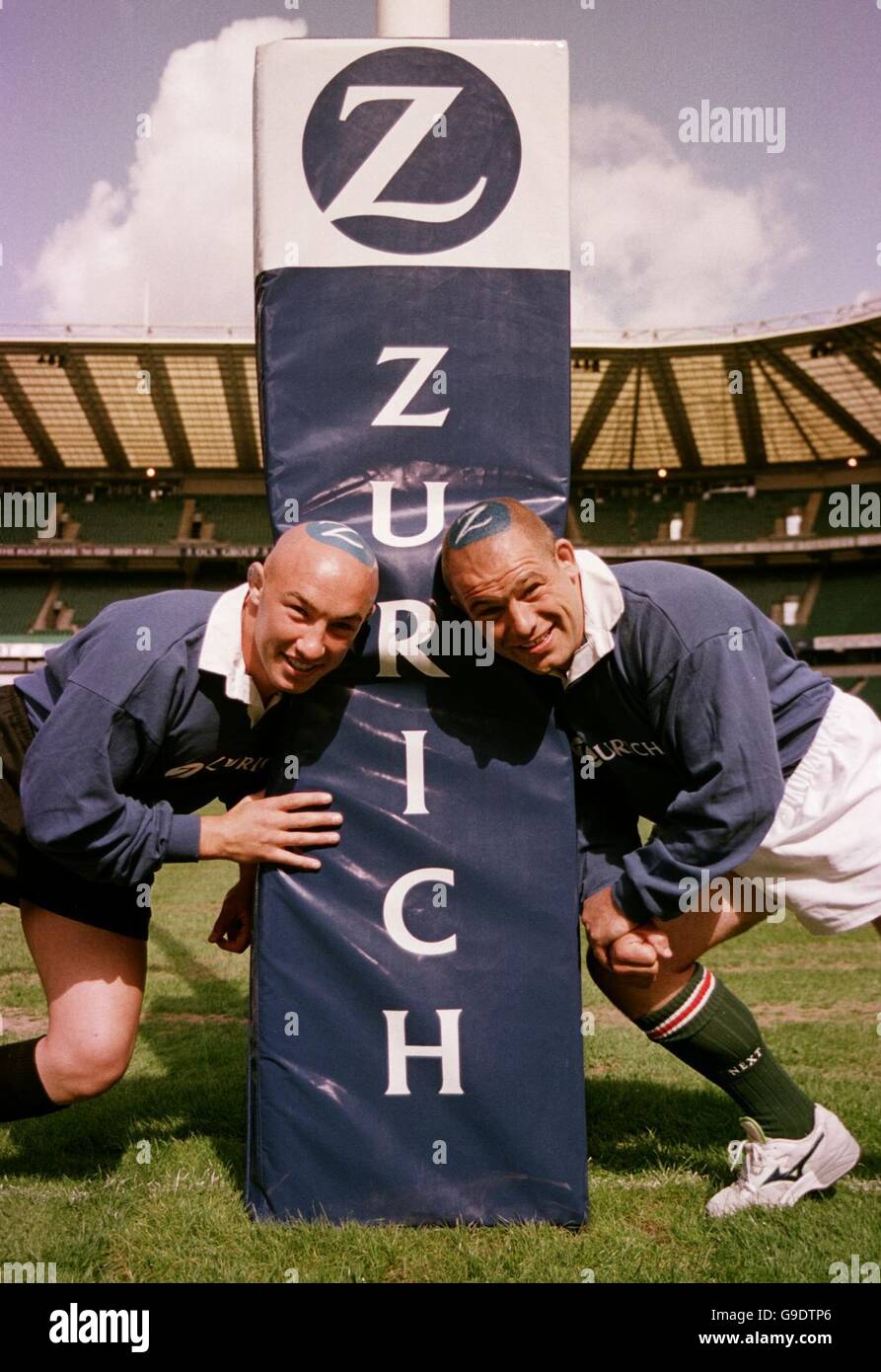 Phil Greening et Richard Cockerill à la saison Zurich Premiership Lancement à Twickenham Banque D'Images