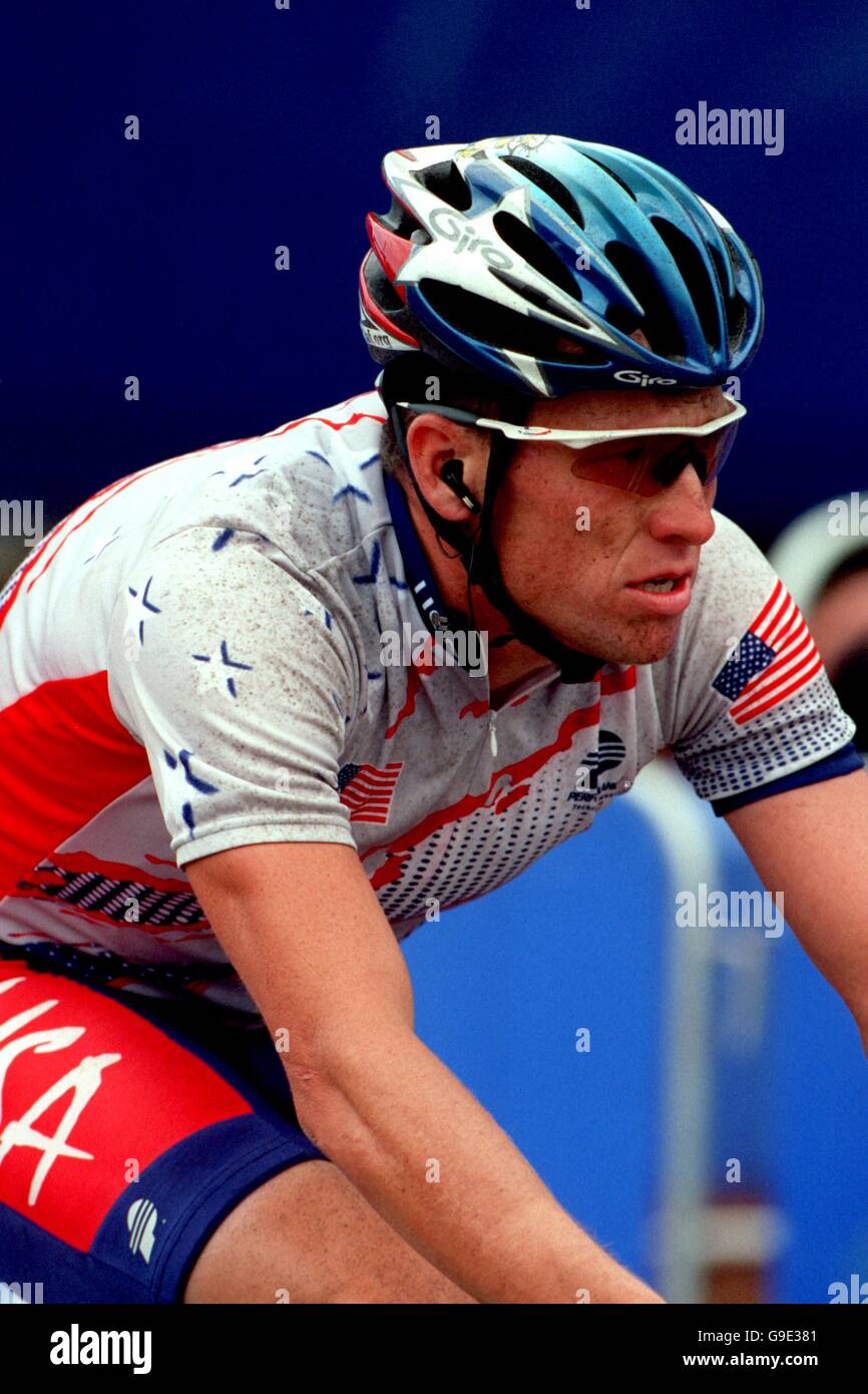 Jeux olympiques de Sydney 2000 - Cyclisme - course sur route pour hommes. Lance Armstrong aux États-Unis Banque D'Images