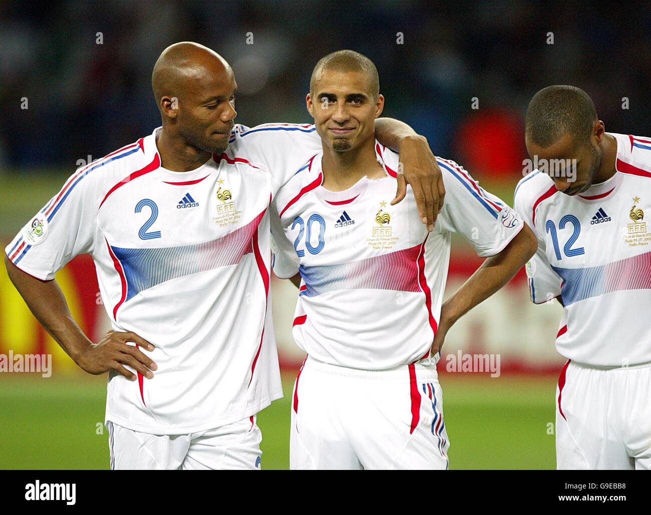 Jean Alain Boumsong en France, Thierry Henry et David Trezeguet ont été découragés Banque D'Images