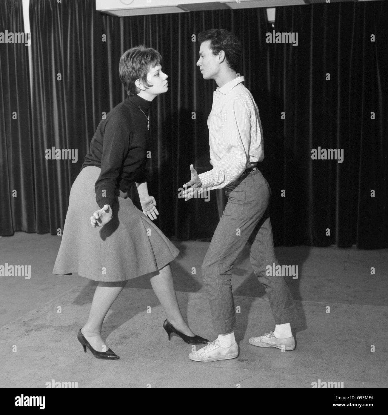 Danse. Un couple montre l'Bee-Jay Banque D'Images