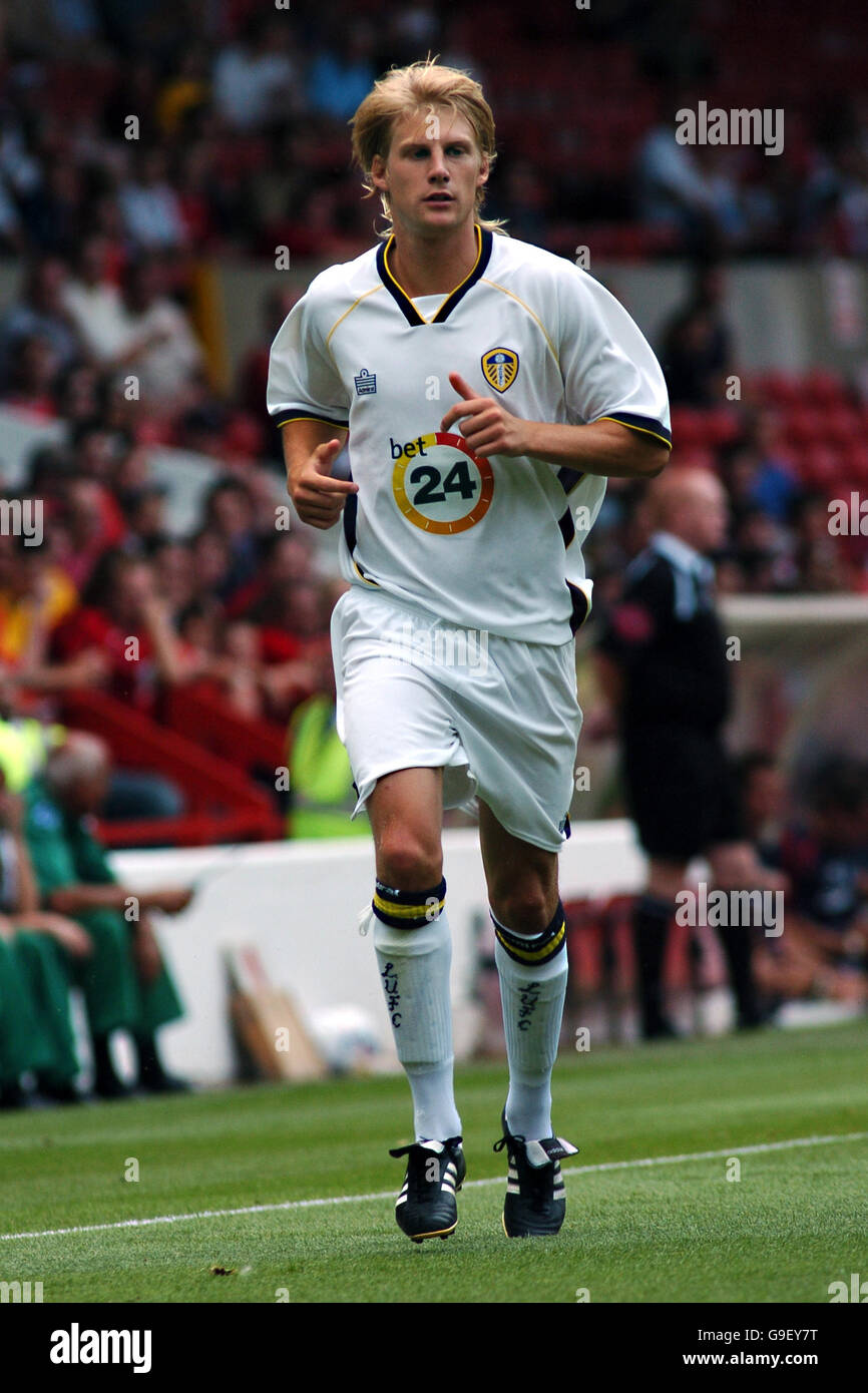 Football - amical - Nottingham Forest / Leeds United - City Ground. DaN Harding de Leeds United Banque D'Images