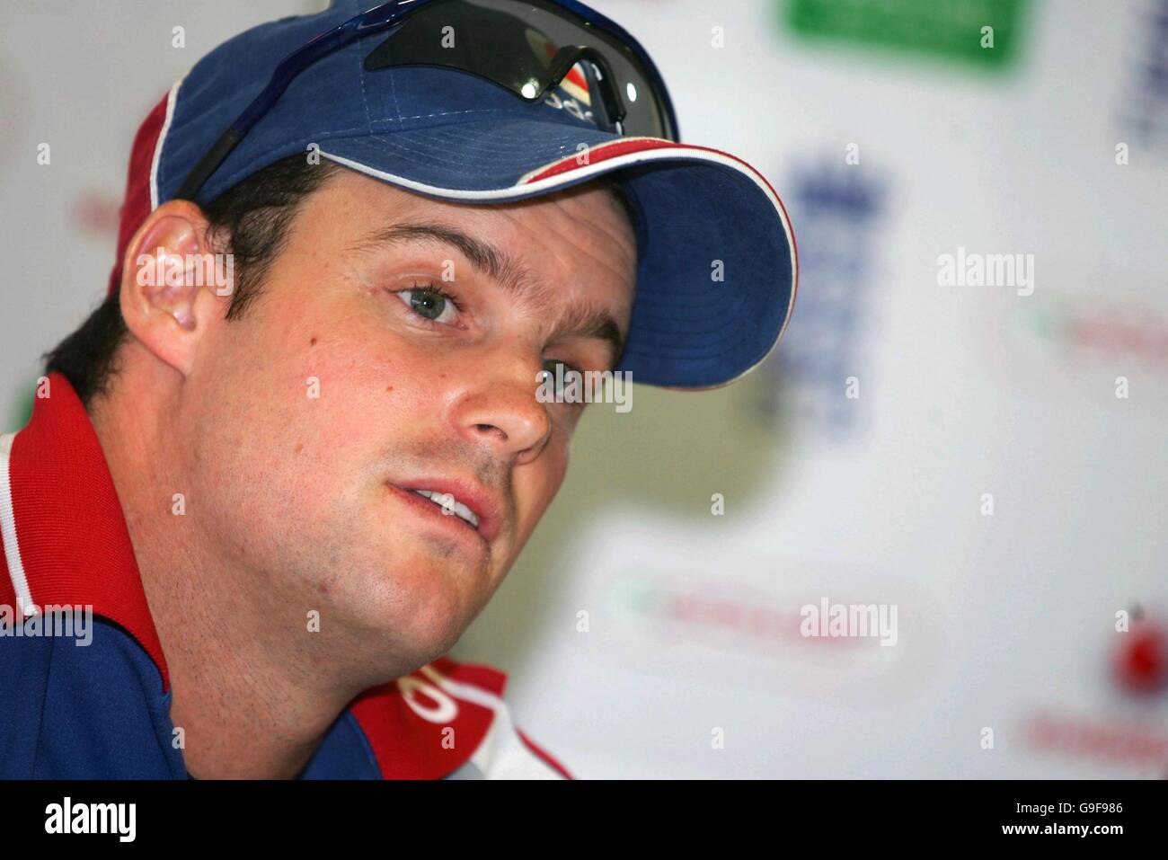 CRICKET - Conférence de presse de l'Angleterre - Londres.Le capitaine d'Angleterre Andrew Strauss lors d'une conférence de presse au Brit Oval, Kennington, Londres. Banque D'Images