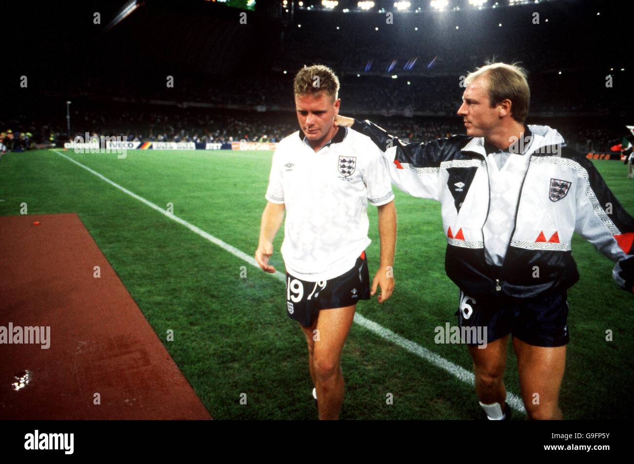 - Coupe du Monde de football Italia 90 - Semi Final - l'Allemagne de l'Ouest v Angleterre Banque D'Images