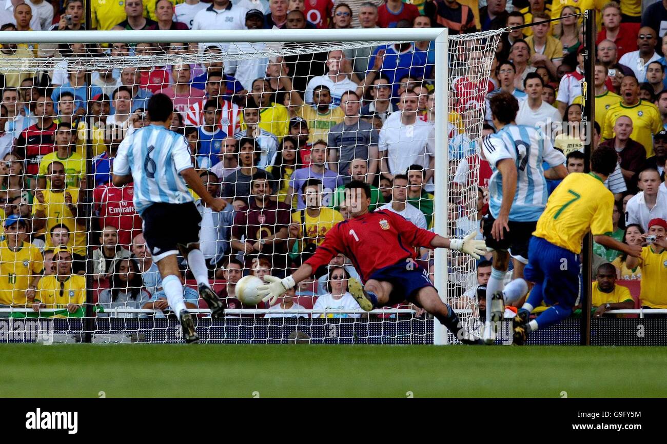 Football - match amical - le Brésil Argentine v Banque D'Images