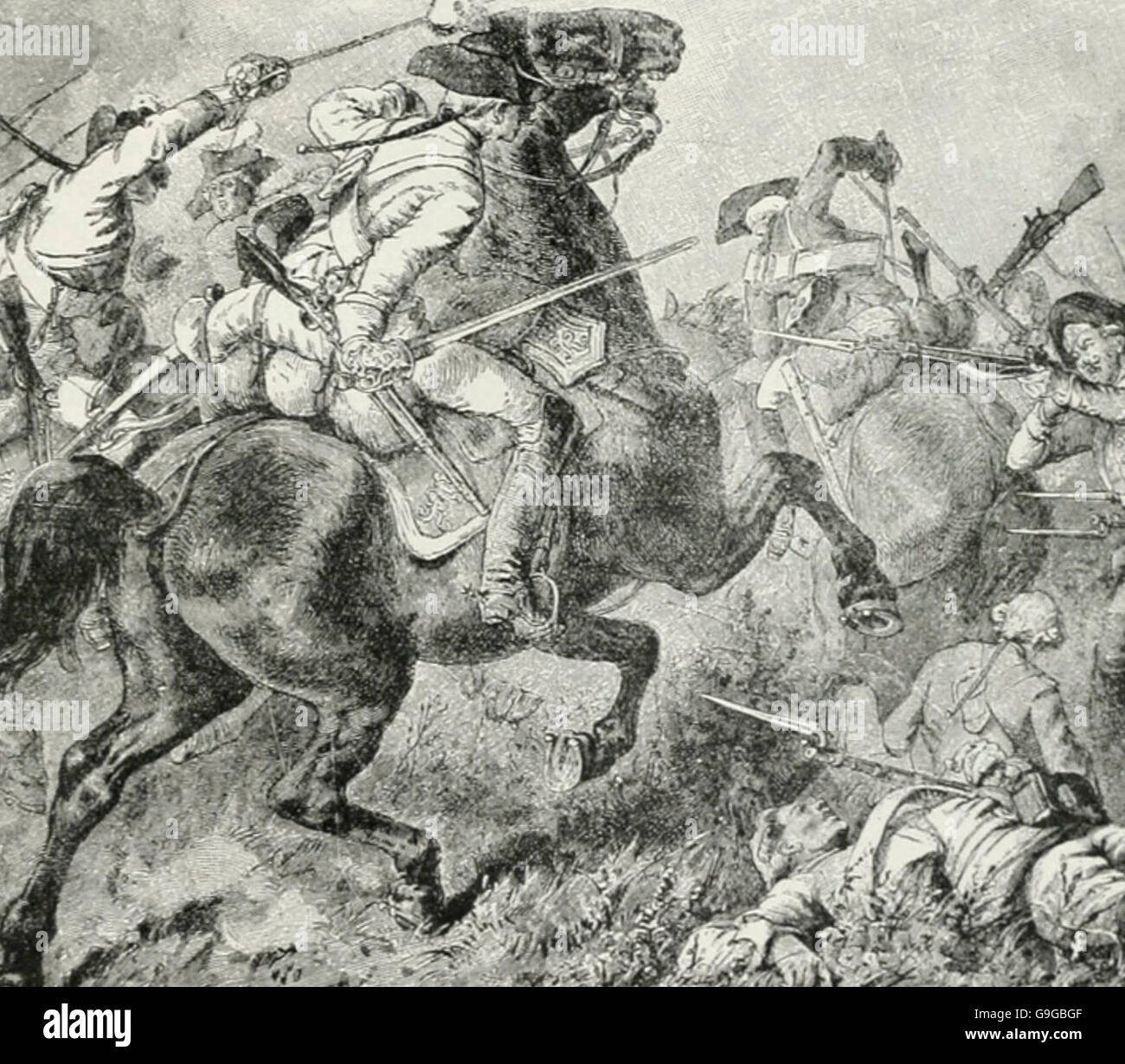 La charge de cavalerie de l'américaine à la bataille de Monmouth au cours de la guerre de la Révolution américaine Banque D'Images