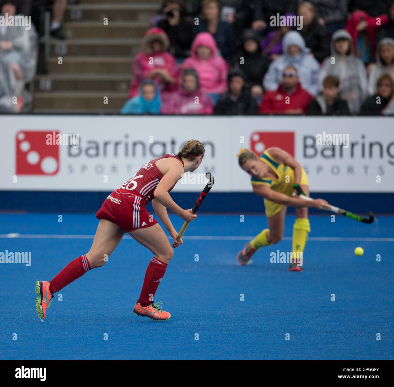 Investec Women's Hockey Londres du Trophée des Champions en juin 2016. Lily Owsley, GO Banque D'Images