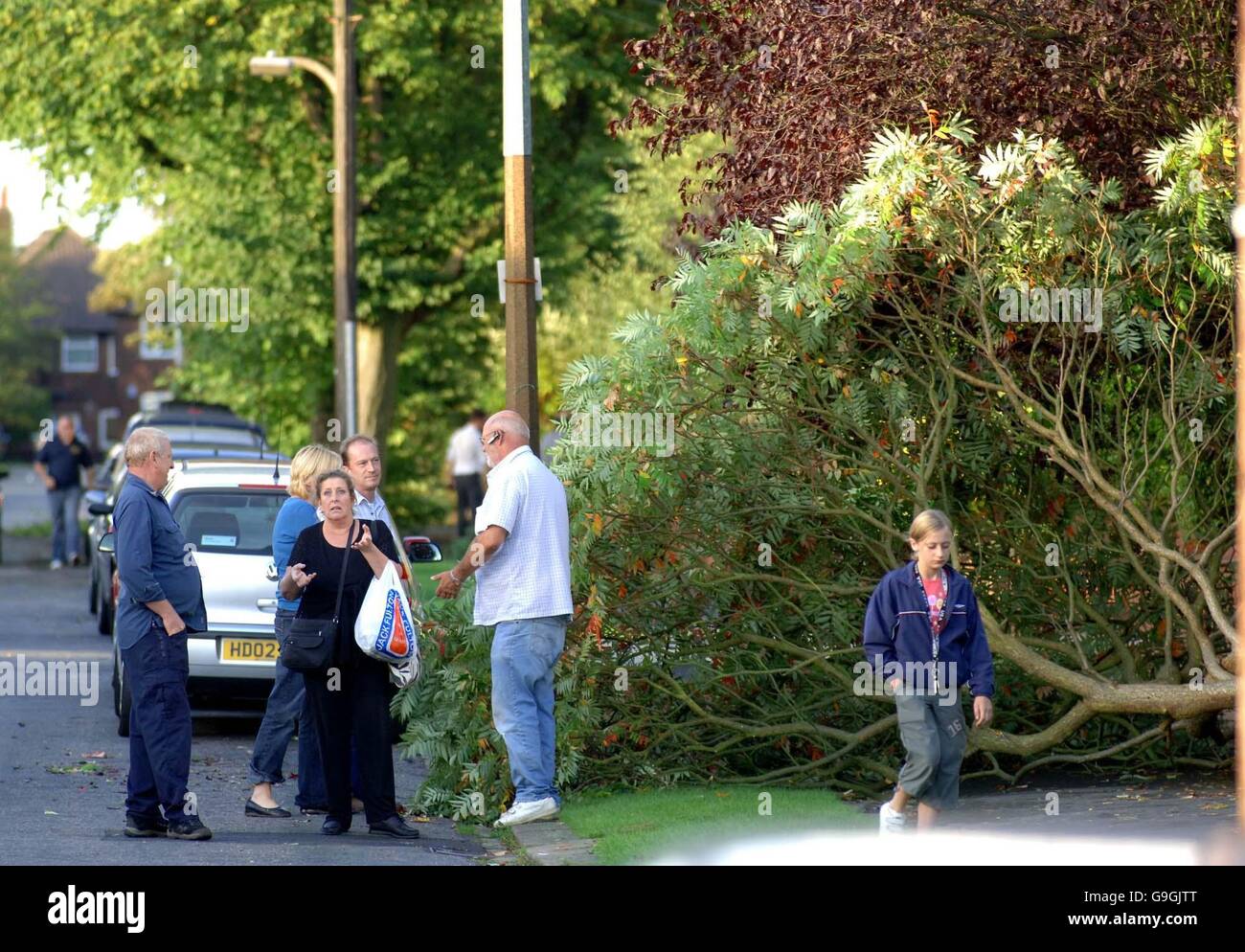 Les tempêtes Freak frappé Leeds Banque D'Images