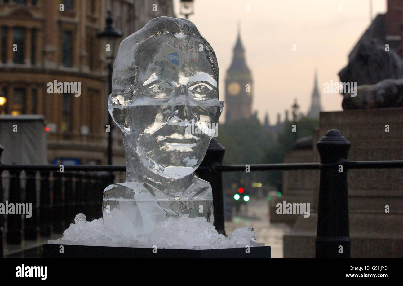 Sculpture de Glace Blair lance la campagne climatique Banque D'Images
