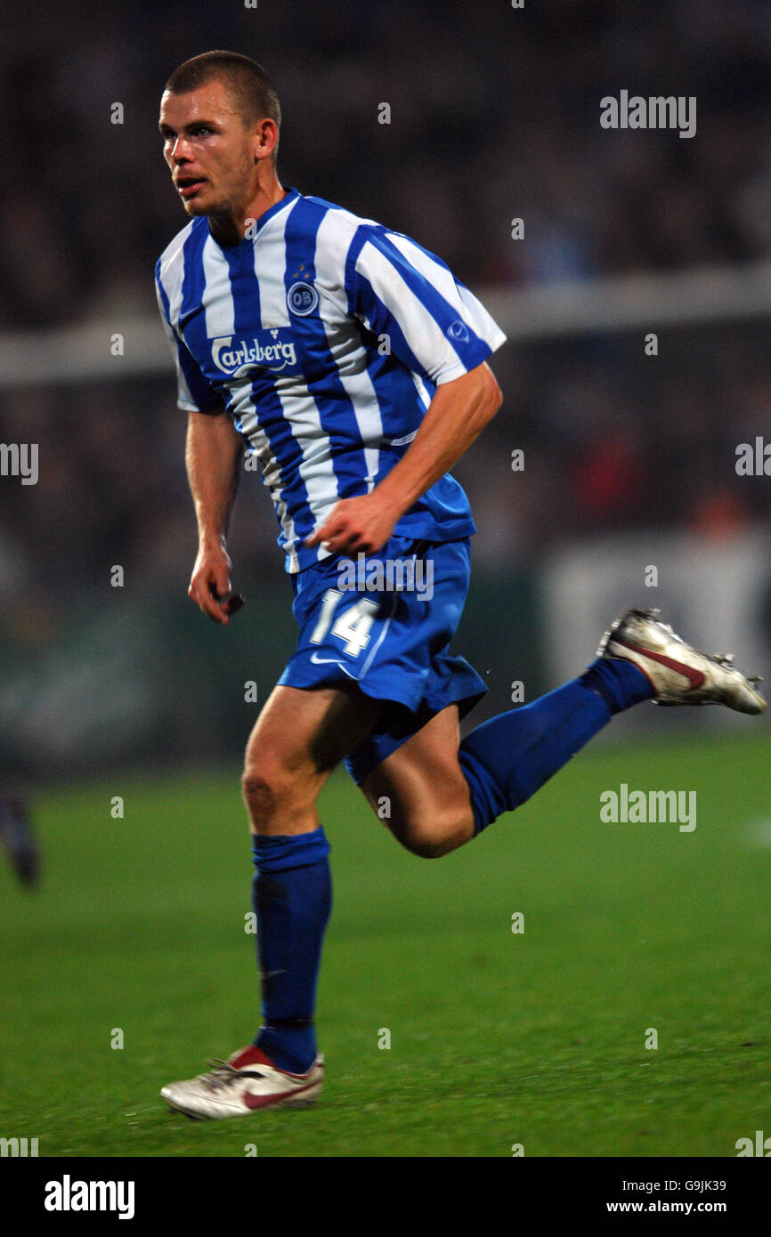 Football - coupe UEFA - Groupe D - Odense / Parme - Parc Fionia. Esben Hansen, Odense Banque D'Images