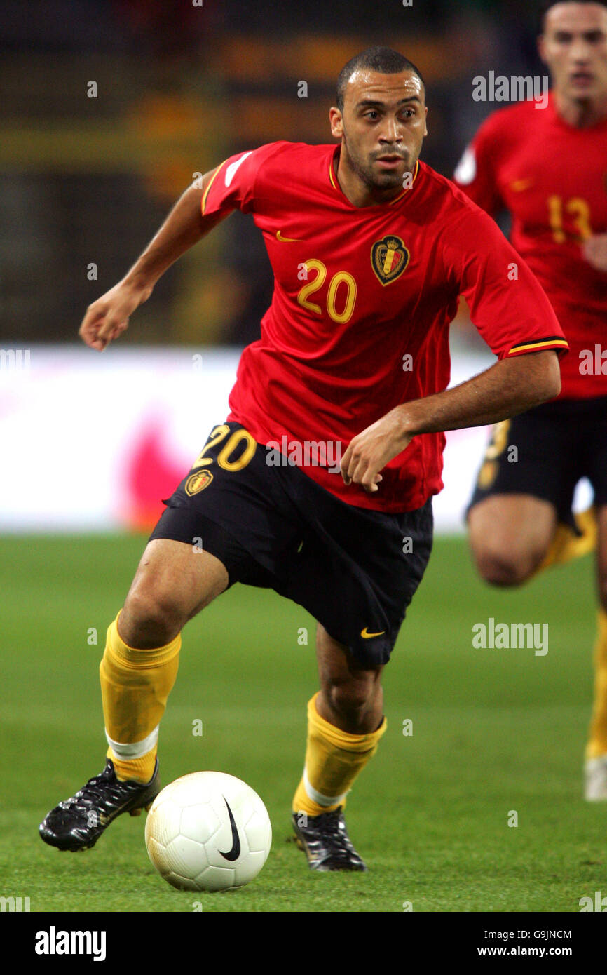 Football - Championnat d'Europe de l'UEFA qualification 2008 - Groupe A - Belgique / Azerbaïdjan - Stade constant Vanden stock.Anthony Vanden Borre, Belgique Banque D'Images