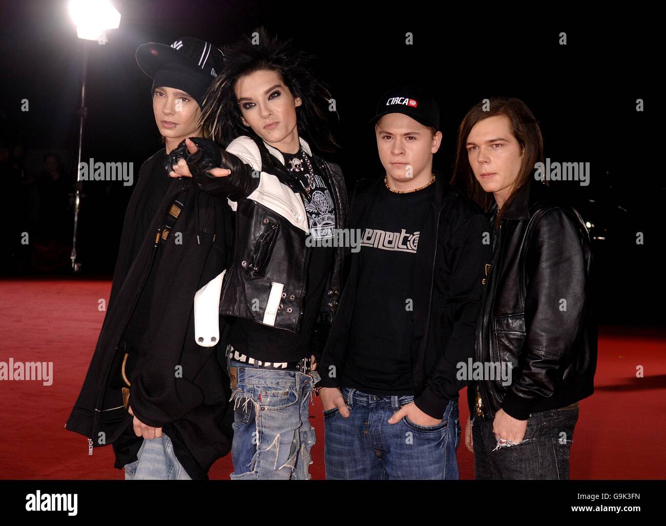 Tokio Hotel arrivez pour les World Music Awards à Earls court, dans le centre de Londres. APPUYEZ SUR ASSOCIATION photo. Date de la photo: Mercredi 15 novembre 2006. Le crédit photo devrait se lire: Yui Mok/PA Banque D'Images