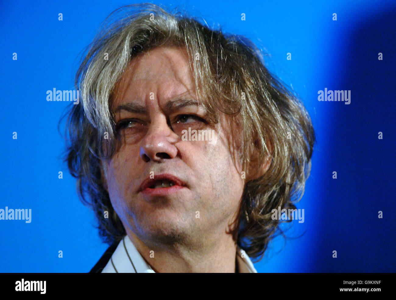 Sir Bob Geldof s'adresse aujourd'hui à la conférence des dirigeants de Londres, sur le thème du leadership, dans la salle centrale de Westminster. . Banque D'Images