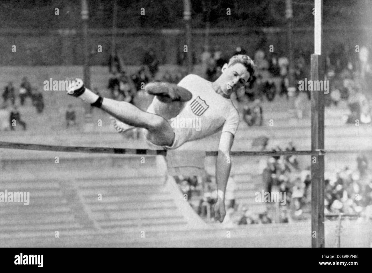 Athlétisme - Jeux de la Ve Olympiade Les Jeux Olympiques de Stockholm - 1912 - Saut en hauteur - Stockholm Banque D'Images