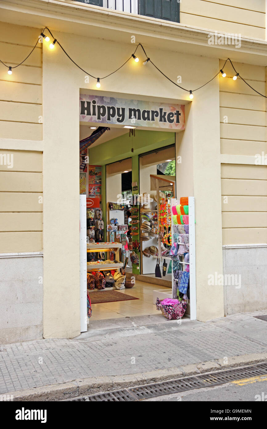 Marché Hippie boutique Vêtements et accessoires, Palma, Majorque Banque D'Images