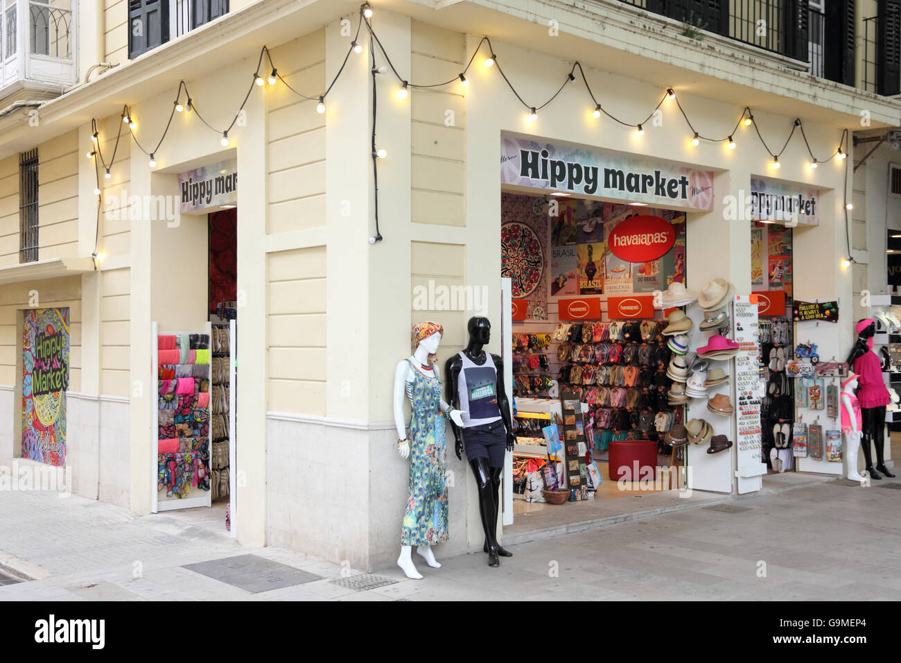 Marché Hippie boutique Vêtements et accessoires, Palma, Majorque Banque D'Images