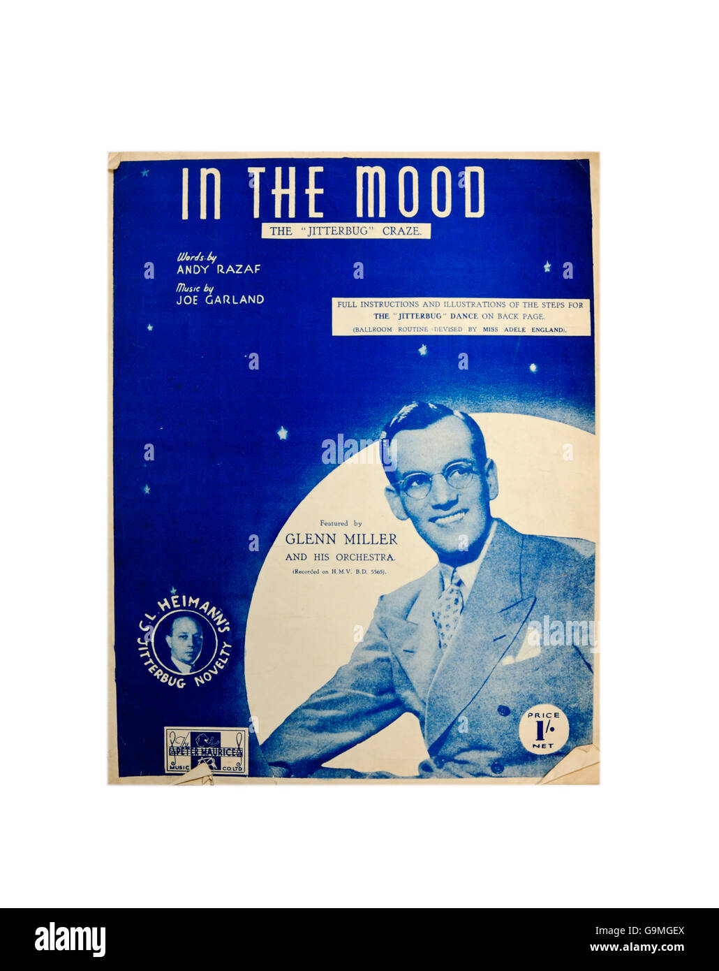 Une feuille de couverture de la musique de 'In the Mood' par l'orchestre de Glenn Miller. Banque D'Images