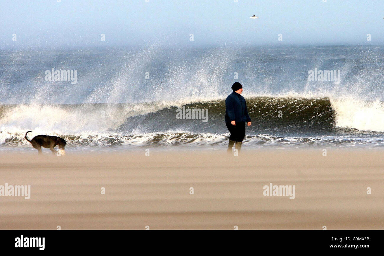 Gales et les inondations provoquent le chaos dans l'UK Banque D'Images