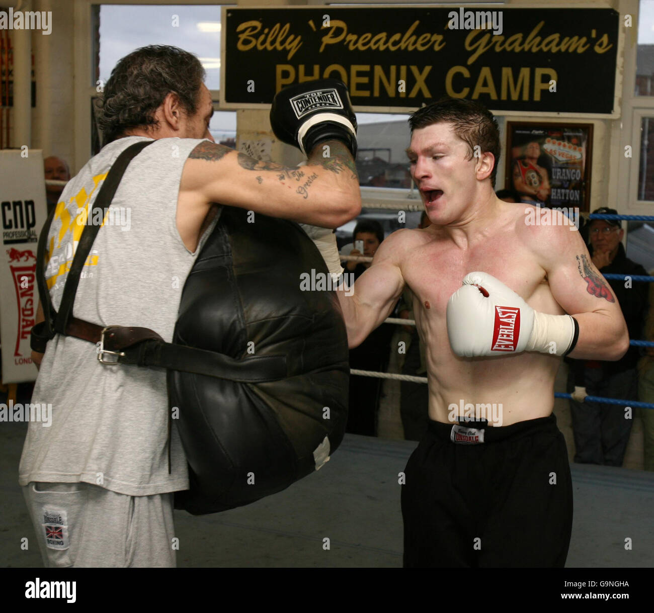 Ricky Hatton Boxing - session de formation - Manchester Banque D'Images