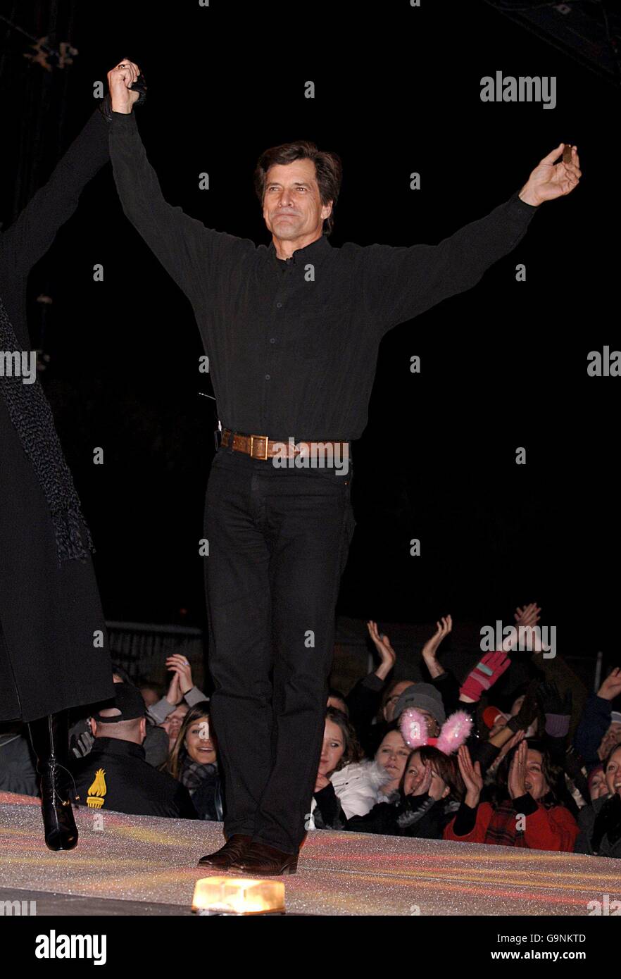 Dirk Benedict est expulsé de la maison lors de la finale de Celebrity Big Brother, à Borehamwood, Hertfordshire. APPUYEZ SUR ASSOCIATION photo. Date de la photo: Dimanche 28 janvier 2007. Le crédit photo devrait se lire: Yui Mok/PA Banque D'Images