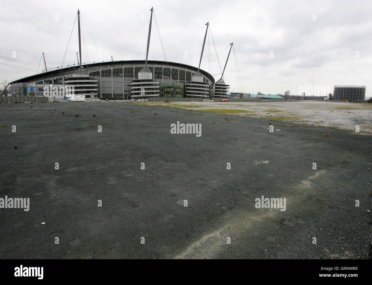 Le site, à côté du stade de la ville de Manchester, où sera construit le premier supercasino britannique de style Las Vegas. Banque D'Images