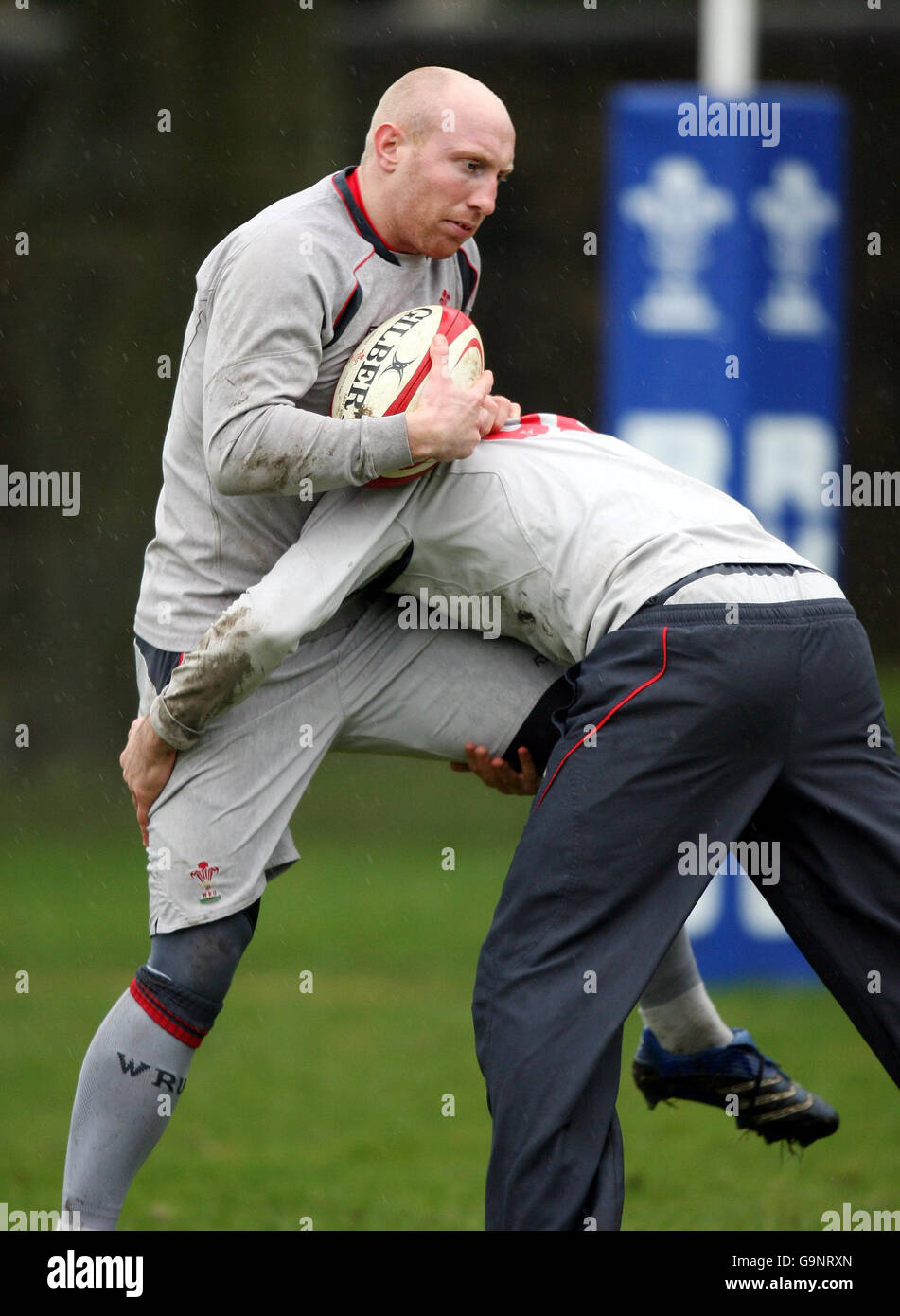 Rugby Union - session de formation au pays de Galles - Cardiff.Tom Shanklin, pays de Galles, lors d'une session de formation à l'Institut gallois des sports de Cardiff. Banque D'Images