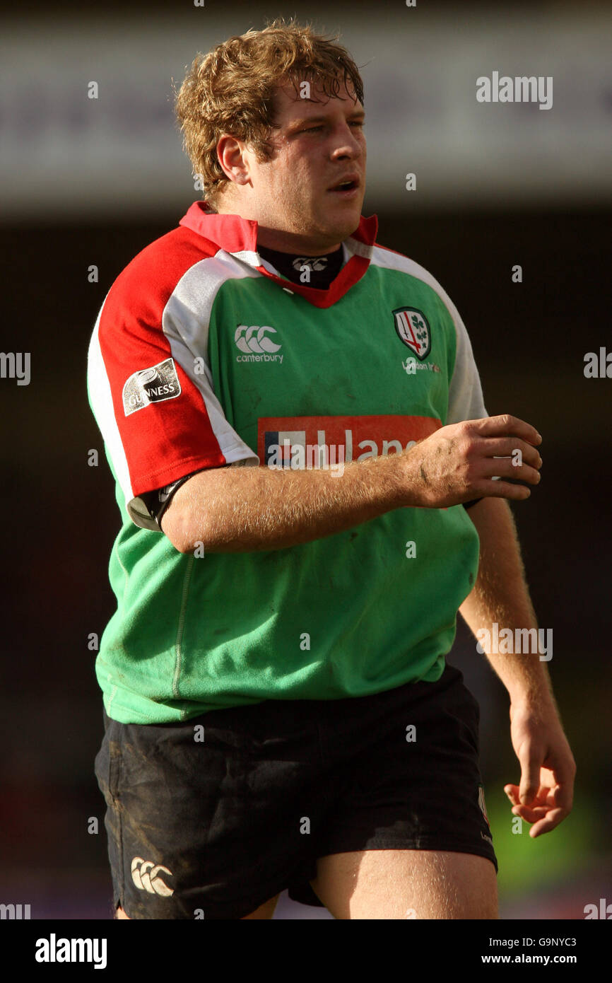 Rugby Union - Heineken Cup - Pool 5 - Llanelli Scarlets / London Irish - Stradey Park.David Paice, irlandais de Londres Banque D'Images