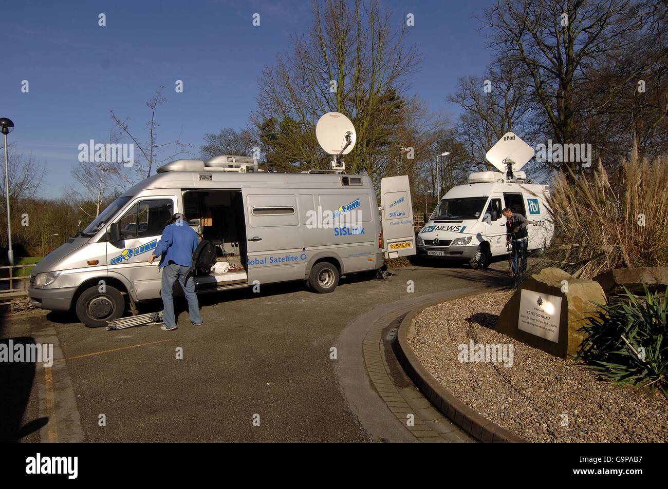 SIS Link Vans au siège de la police de Notinghamshire. Mardi 6 mars 2007. Banque D'Images