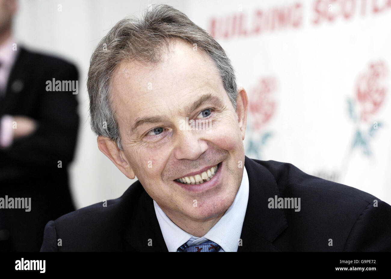 Le Premier ministre Tony Blair visite les Halls de Glasgow City pour rencontrer des militants et des militants du parti travailliste. Banque D'Images