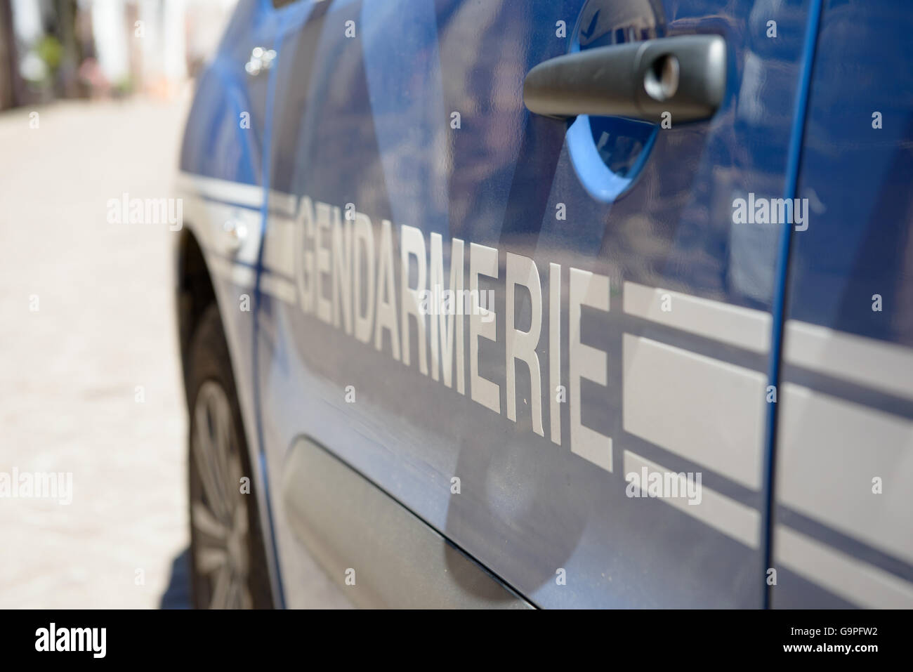 Close up of French voiture de police Banque D'Images