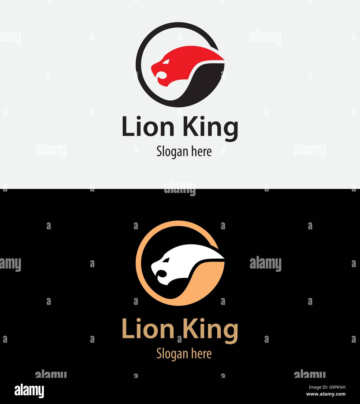 Face Lion logo emblème modèle. Vector illustration. Illustration de Vecteur