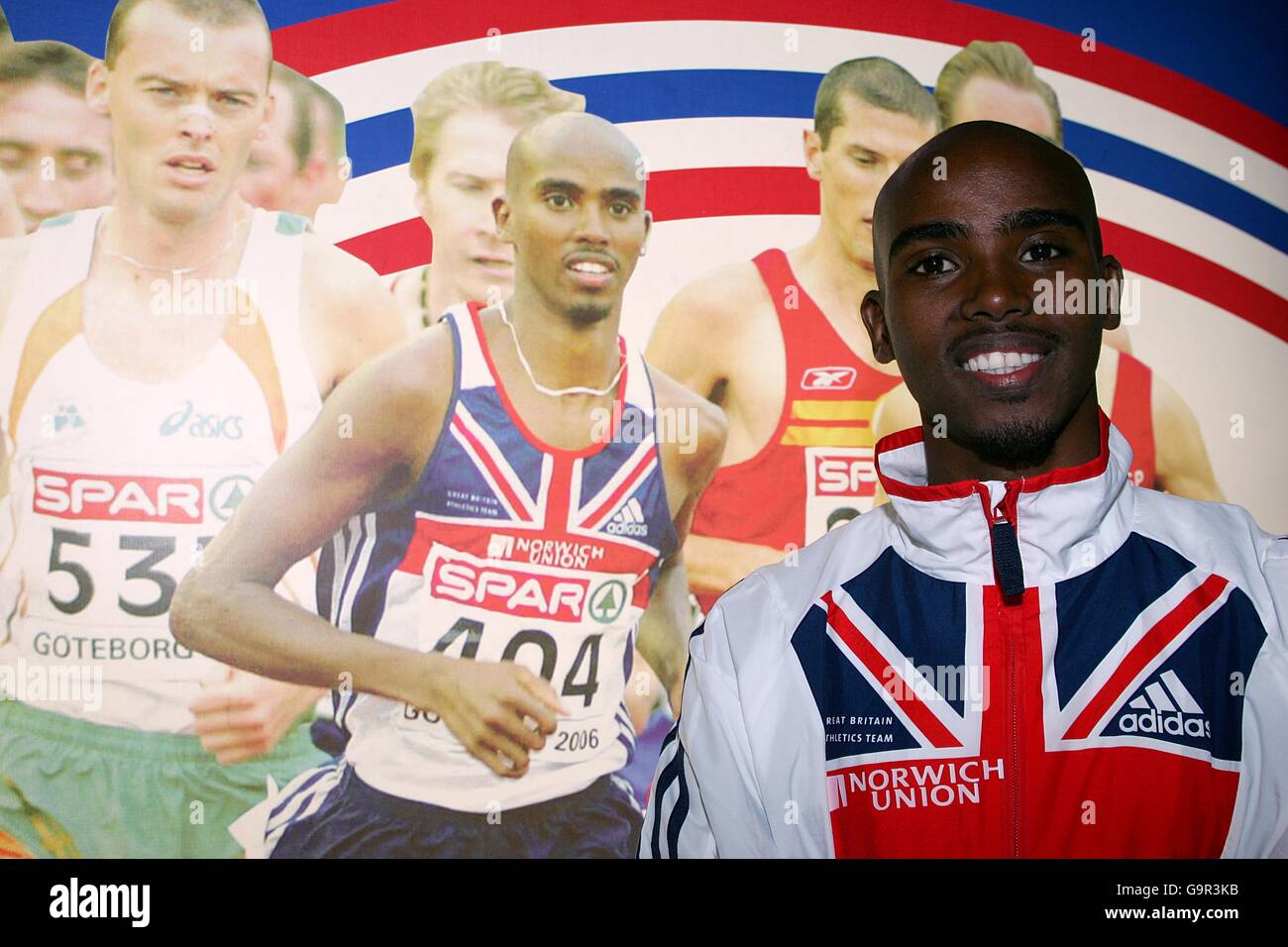 Athlétisme - Conférence de presse de Grande-Bretagne - The City Inn.Mohammed Farah, Grand Brit - 3000m Banque D'Images