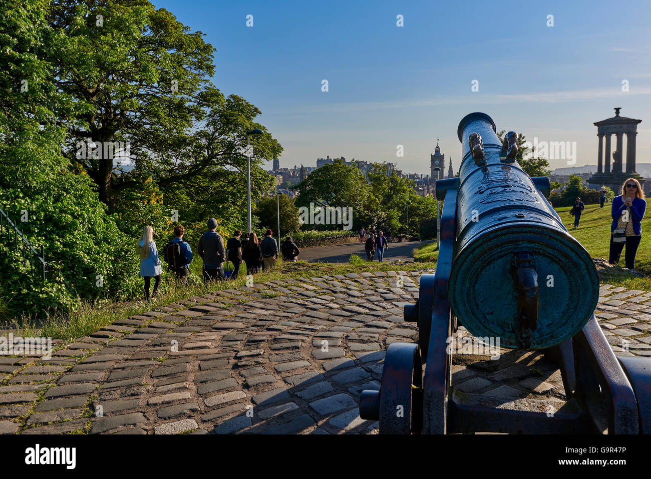 Les Portugais Cannon (Canon) Edimbourg Calton Hill Banque D'Images